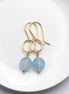 Coin - Gold and Aquamarine Dangle Earrings Earrings Bijou by SAM