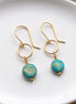 Coin - Gold and Turquoise Dangle Earrings Earrings Bijou by SAM