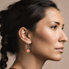 Coin - Gold and Pink Bamboo Coral Dangle Earrings Earrings Bijou by SAM