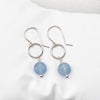 Coin - Silver and Aquamarine Earrings Earrings Bijou by SAM