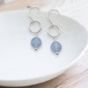 Coin - Silver and Aquamarine Earrings Earrings Bijou by SAM