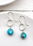 Coin - Silver and Turquoise Earrings Bijou by SAM
