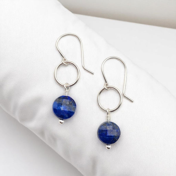 Coin - Silver and Lapis Lazuli Earrings Bijou by SAM
