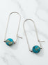 Coin - Silver & Turquoise Arc Earrings Earrings Bijou by SAM