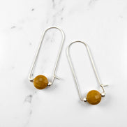 Coin - Silver & Yellow Mookaite Arc Earrings Earrings Bijou by SAM