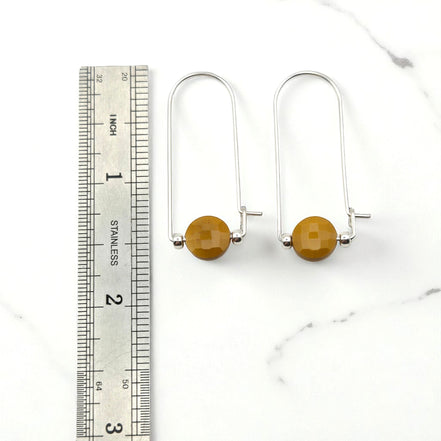 Coin - Silver & Yellow Mookaite Arc Earrings Earrings Bijou by SAM