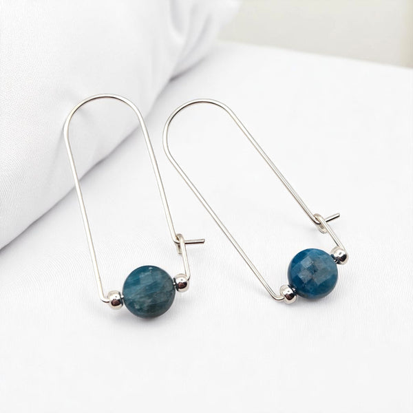 Coin - Silver and Apatite Arc Earrings Earrings Bijou by SAM