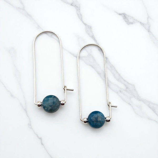 Coin - Silver and Apatite Arc Earrings Earrings Bijou by SAM