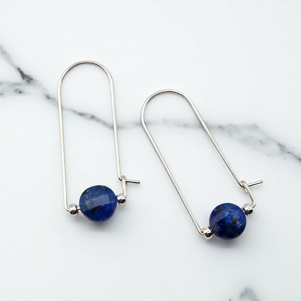 Coin - Silver and Lapis Lazuli Arc Earrings Earrings Bijou by SAM
