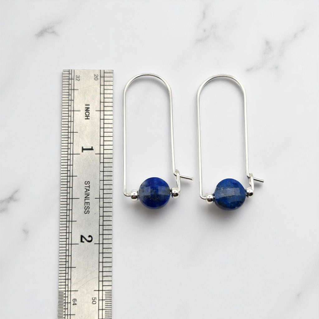 Coin - Silver and Lapis Lazuli Arc Earrings Earrings Bijou by SAM