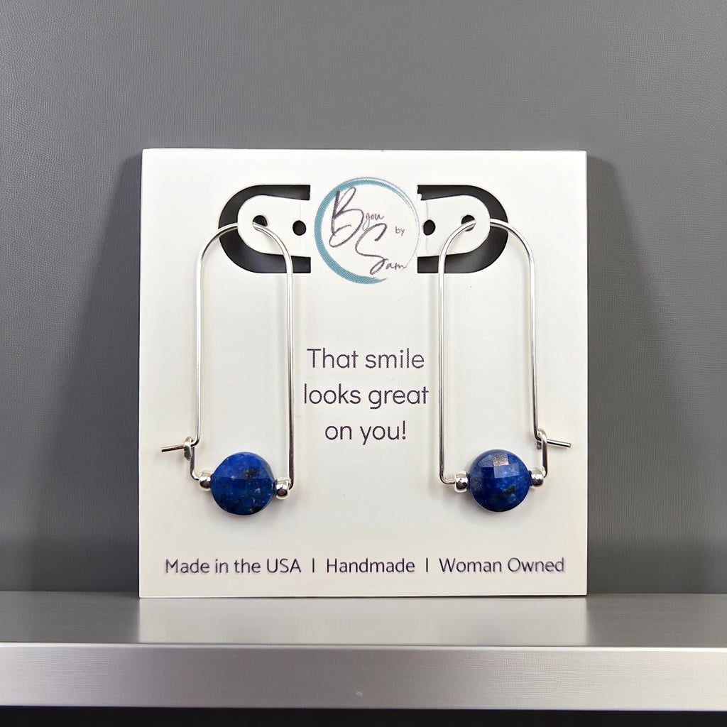 Coin - Silver and Lapis Lazuli Arc Earrings Earrings Bijou by SAM