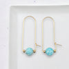 Coin - Gold & Amazonite Arc Earrings Earrings Bijou by SAM