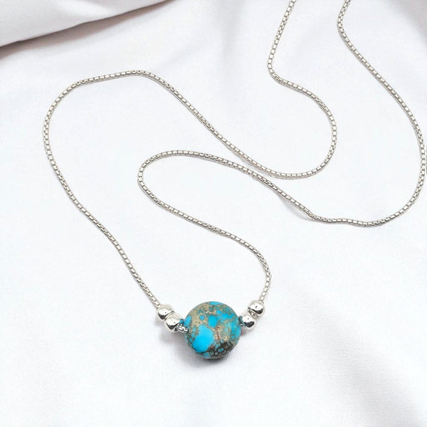 Coin - Silver and Turquoise Necklace Necklace Bijou by SAM