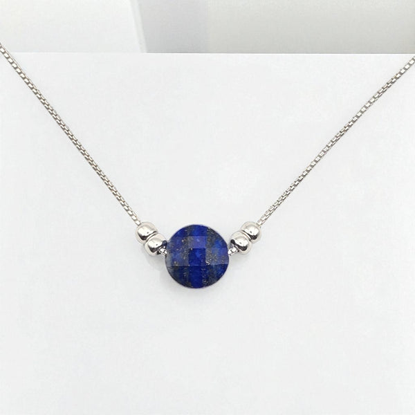 Coin - Silver and Lapis Lazuli Necklace Necklace Bijou by SAM