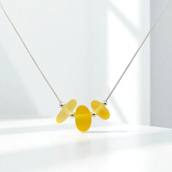 Sea Glass - Sunny Yellow Necklace Necklace Bijou by SAM