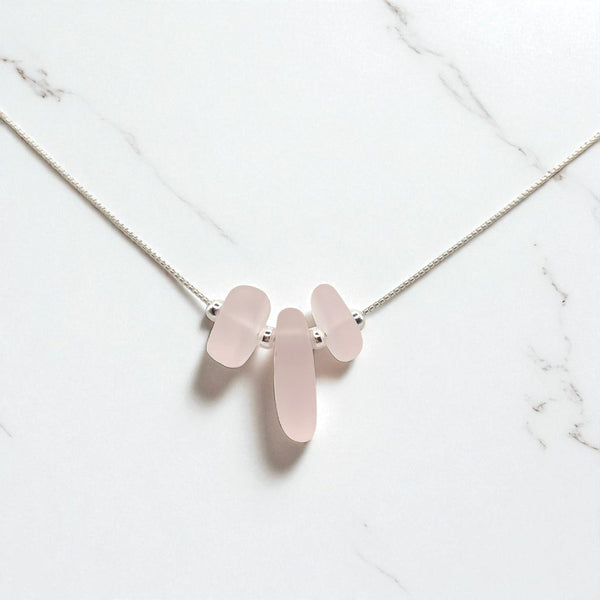 Sea Glass - Pale Pink Necklace Necklace Bijou by SAM