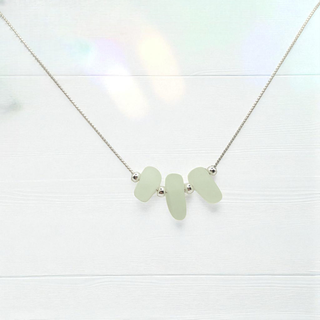 Sea Glass - Pale Green Necklace Earrings Bijou by SAM