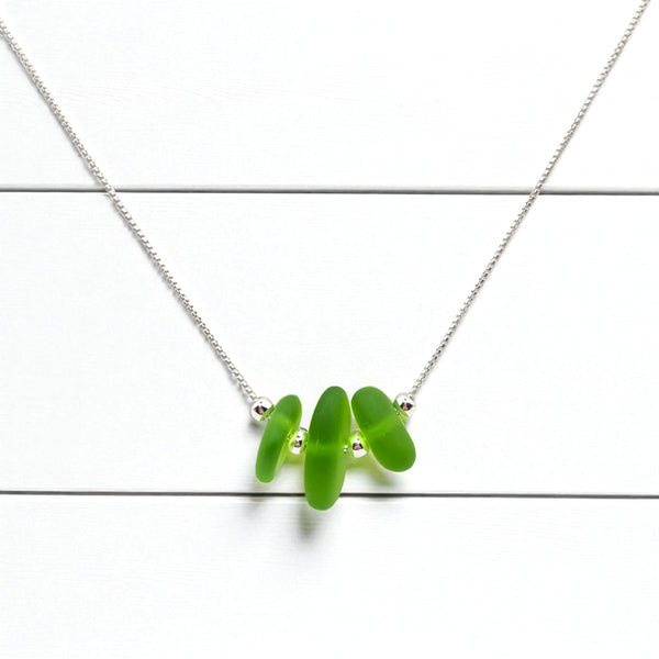 Sea Glass - Lime Green Necklace Necklace Bijou by SAM