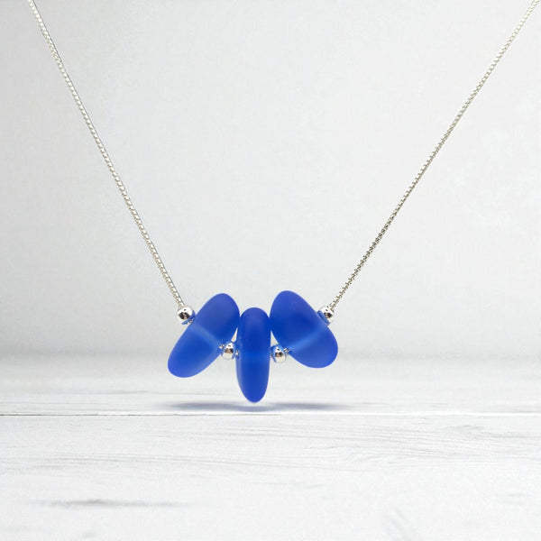 Sea Glass - Cobalt Blue Necklace Necklace Bijou by SAM