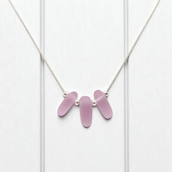 Sea Glass- Pastel Lavender Necklace Necklace Bijou by SAM