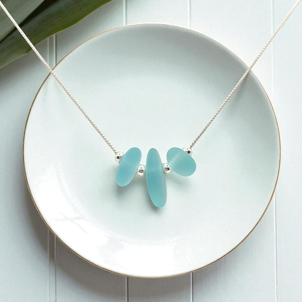 Sea Glass - Seafoam Blue Necklace Necklace Bijou by SAM