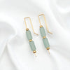 Sea Glass - Gold & Seafoam Green Threader Earrings Bijou by SAM