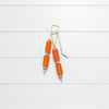 Sea Glass - Gold and Orange Sea Glass Threaders Earrings Bijou by SAM