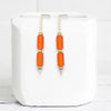 Sea Glass - Gold and Orange Sea Glass Threaders Earrings Bijou by SAM