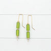 Sea Glass - Gold and Lime Green Threaders Earrings Bijou by SAM