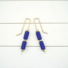 Sea Glass - Gold & Cobalt Blue Threaders Earrings Bijou by SAM