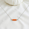 Sea Glass - Orange Sea Glass Tube Necklace Necklace Bijou by SAM