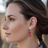 Sea Glass - Silver and Red Threader Earrings Earrings Bijou by SAM