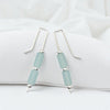 Sea Glass - Silver and Seafom Green Threader Earrings Earrings Bijou by SAM