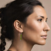 Sea Glass - Silver and Lime Green Sea Glass Threaders Earrings Bijou by SAM