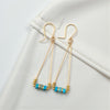 Gold and Turquoise Triangle Dangle Earrings Earrings Bijou by SAM