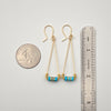 Gold and Turquoise Triangle Dangle Earrings Earrings Bijou by SAM