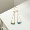 Gold and Turquoise Triangle Dangle Earrings Earrings Bijou by SAM