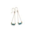 Gold and Turquoise Triangle Dangle Earrings Earrings Bijou by SAM