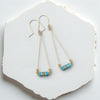 Gold and Turquoise Triangle Dangle Earrings Earrings Bijou by SAM