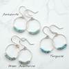 Small Gemstone Hoops - Ocean Sunset Earrings Bijou by SAM Sterling Silver Amazonite