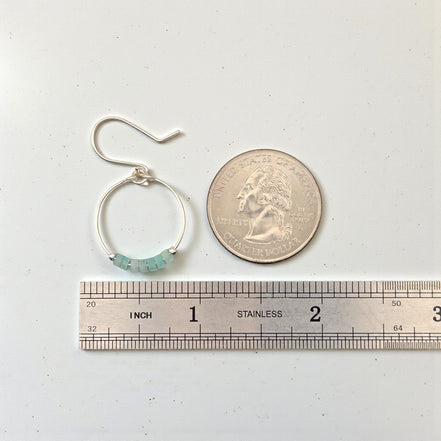 Small Gemstone Hoops - Ocean Sunset Earrings Bijou by SAM