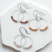 Small Gemstone Hoops - Desert Sunset Earrings Bijou by SAM