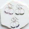 Small Gemstone Hoops - Mountain Sunset Earrings Bijou by SAM