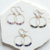 Small Gemstone Hoops - Mountain Sunset Earrings Bijou by SAM