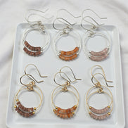 Small Gemstone Hoops - Desert Sunset Earrings Bijou by SAM
