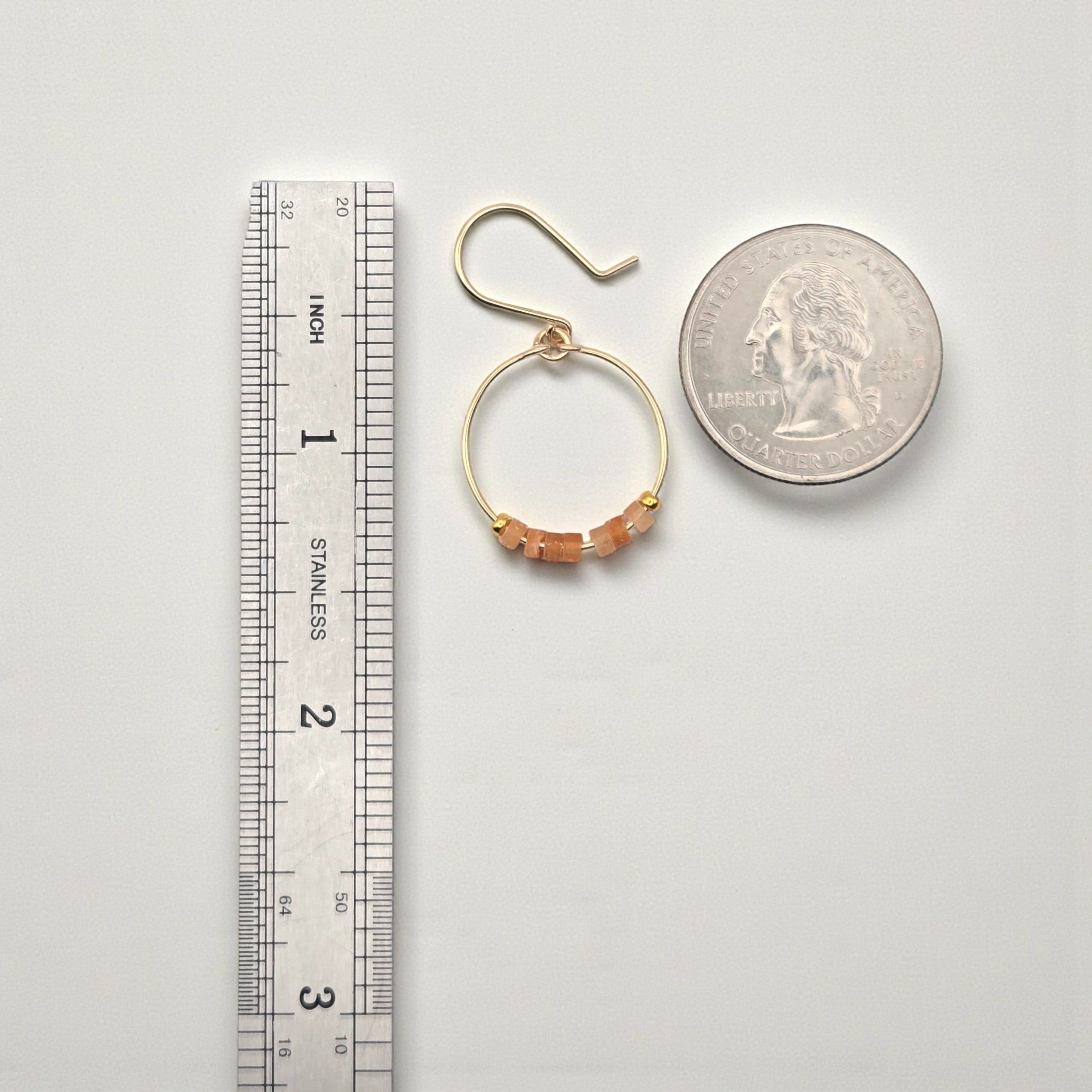 Small Gemstone Hoops - Desert Sunset Earrings Bijou by SAM