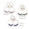 Small Gemstone Hoops - Mountain Sunset Earrings Bijou by SAM Gold Fill Amethyst