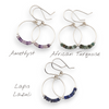 Small Gemstone Hoops - Mountain Sunset Earrings Bijou by SAM Sterling Silver Amethyst