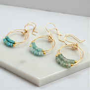 Small Gemstone Hoops - Ocean Sunset Earrings Bijou by SAM