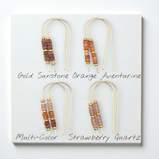 Cheval - Desert Sunset Earrings Bijou by SAM Gold Fill Gold Sunstone